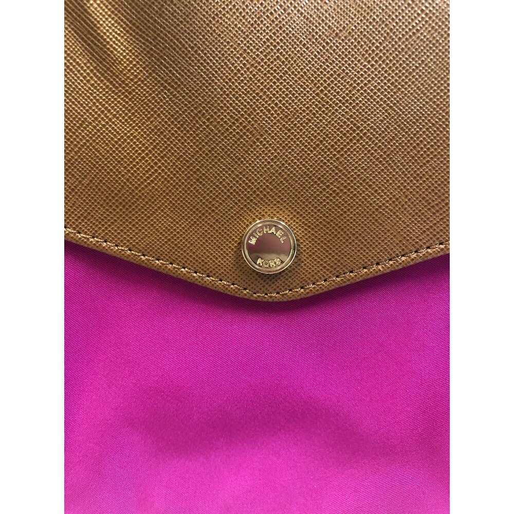Michael Kors Jet Set Nylon Fuschia Medium Pocket Tote - Picture 13 of 14
